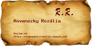 Rovenszky Rozália névjegykártya